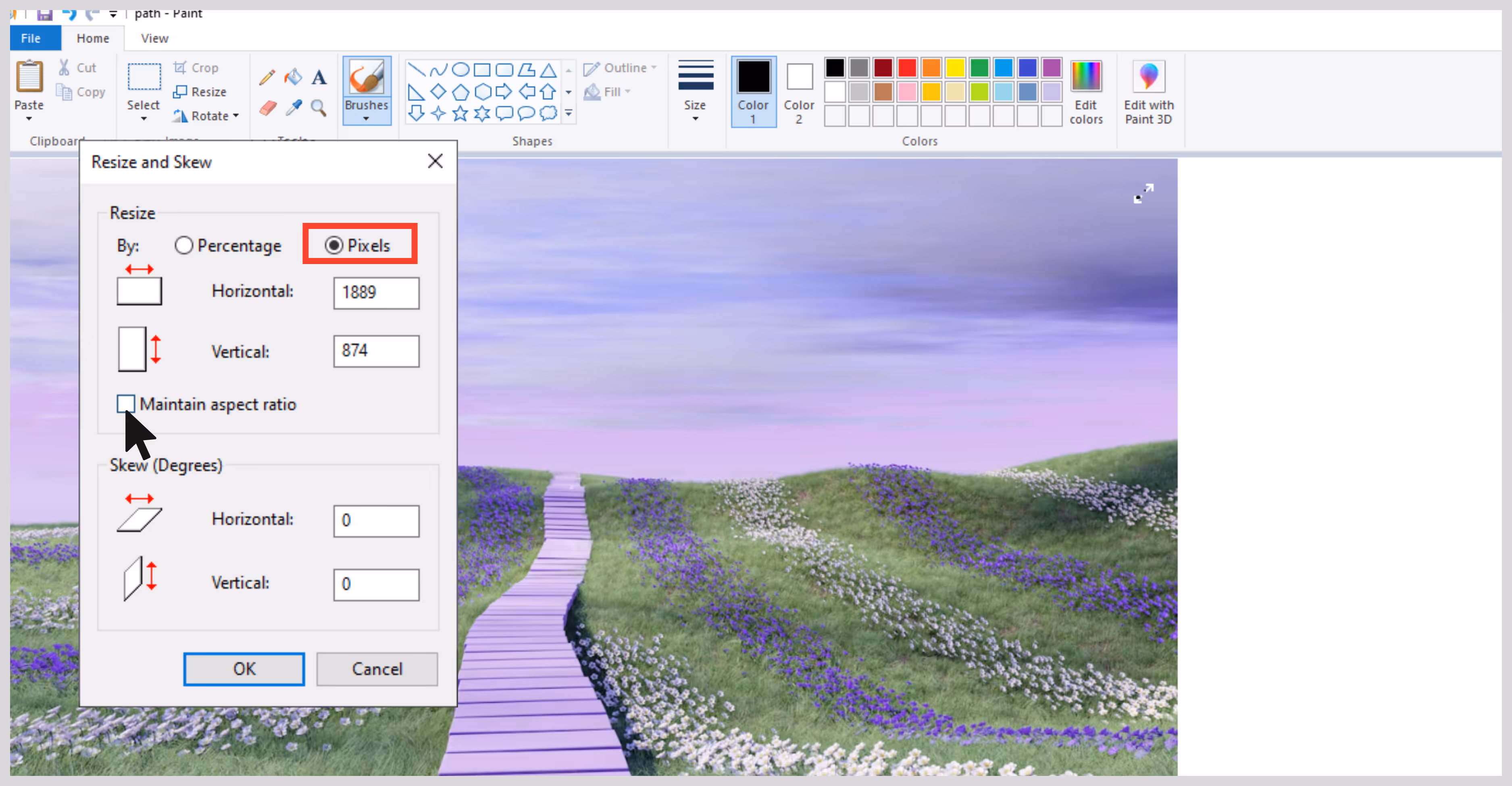 Maintain aspect ratio
