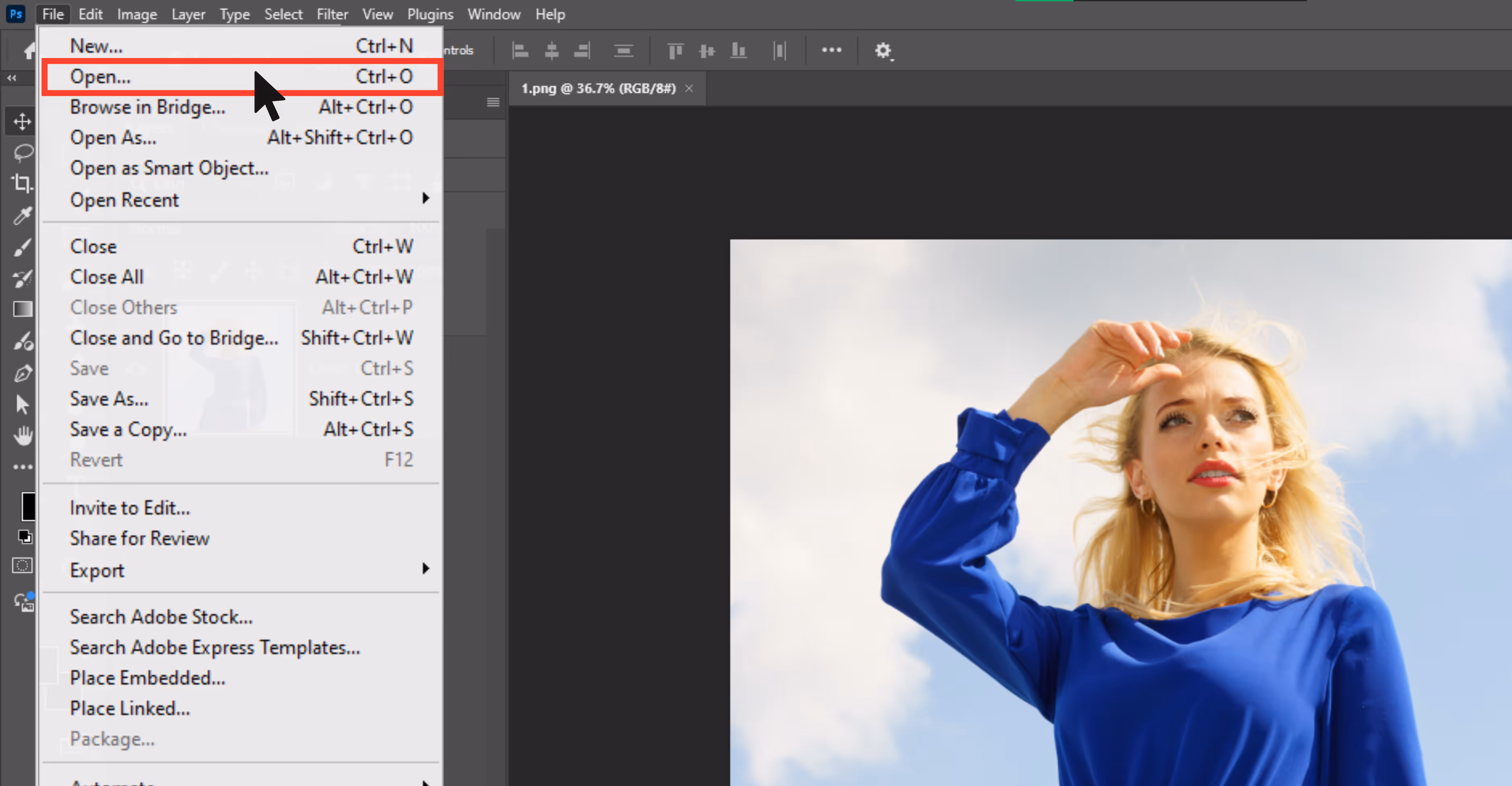 added Image in adobe Photoshop