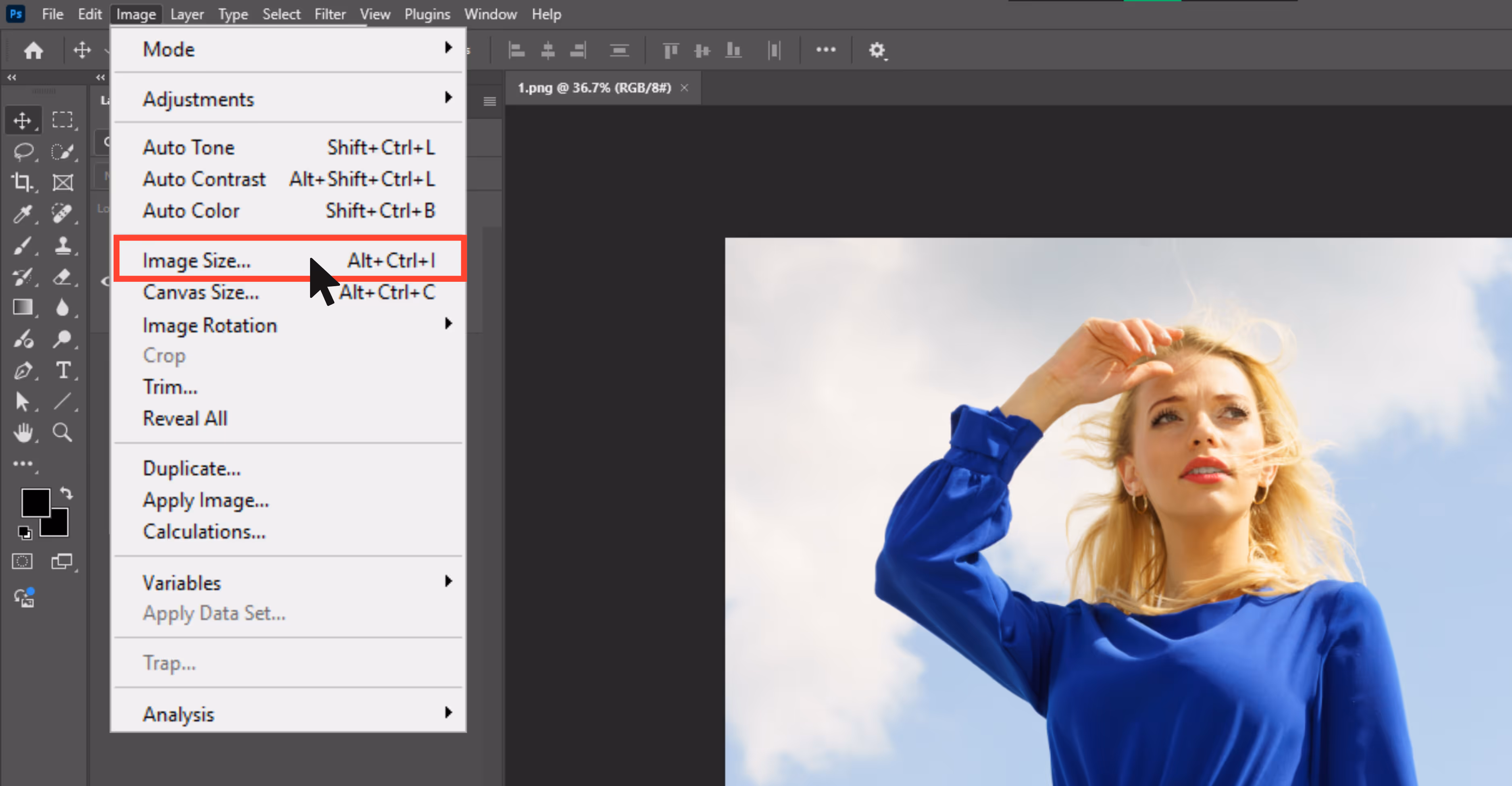 Image and then Image Size