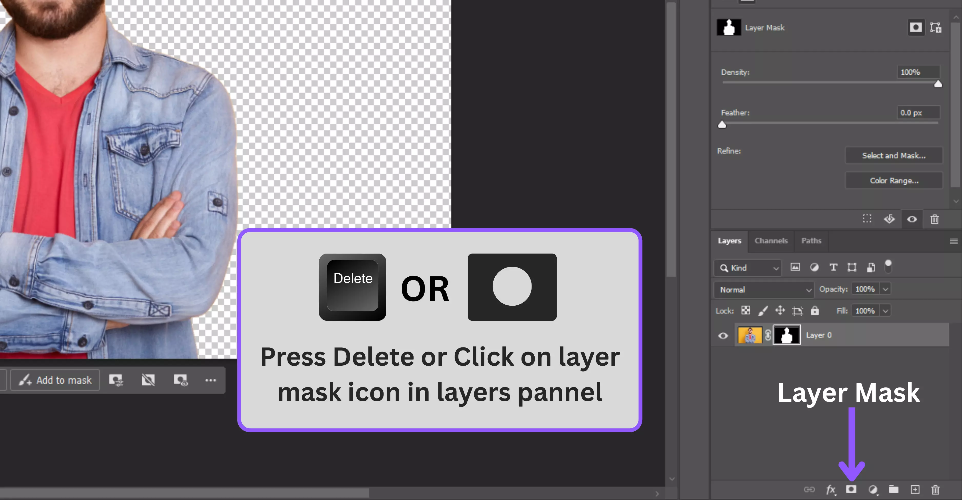 click the Layer Mask button for non-destructive editing
