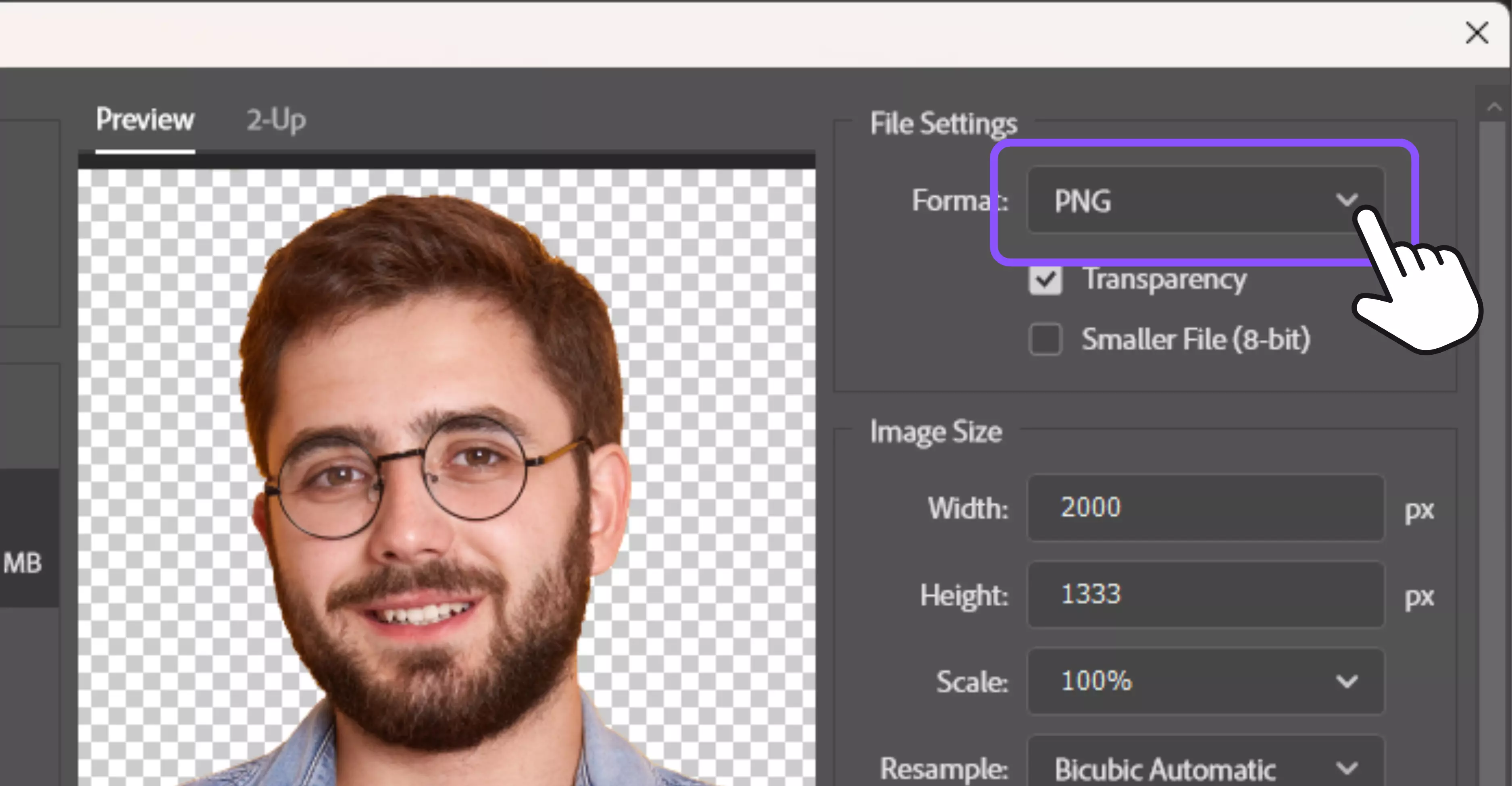 Save your file as PNG for transparency or PSD for future edits