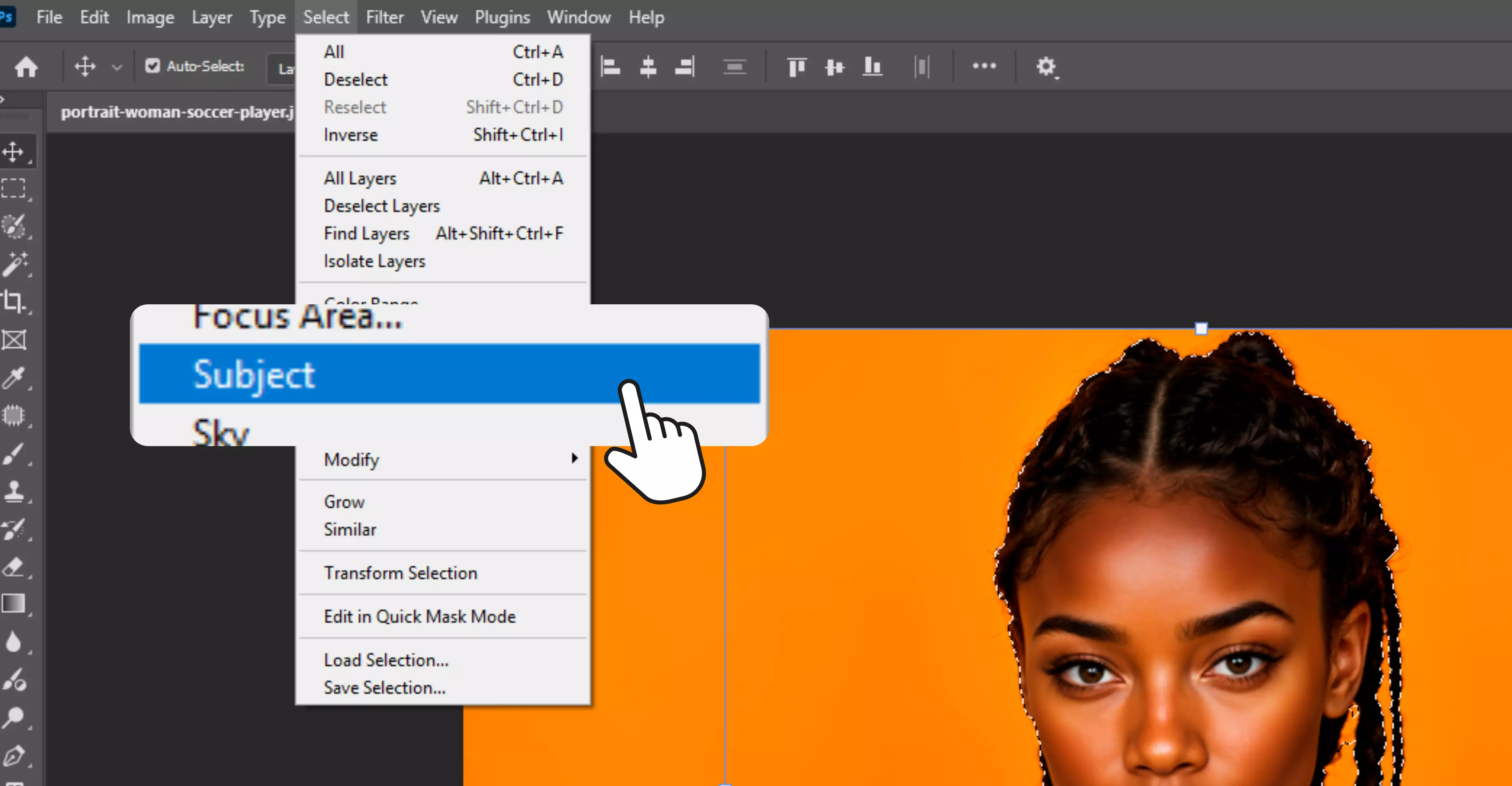 Use any selection tool