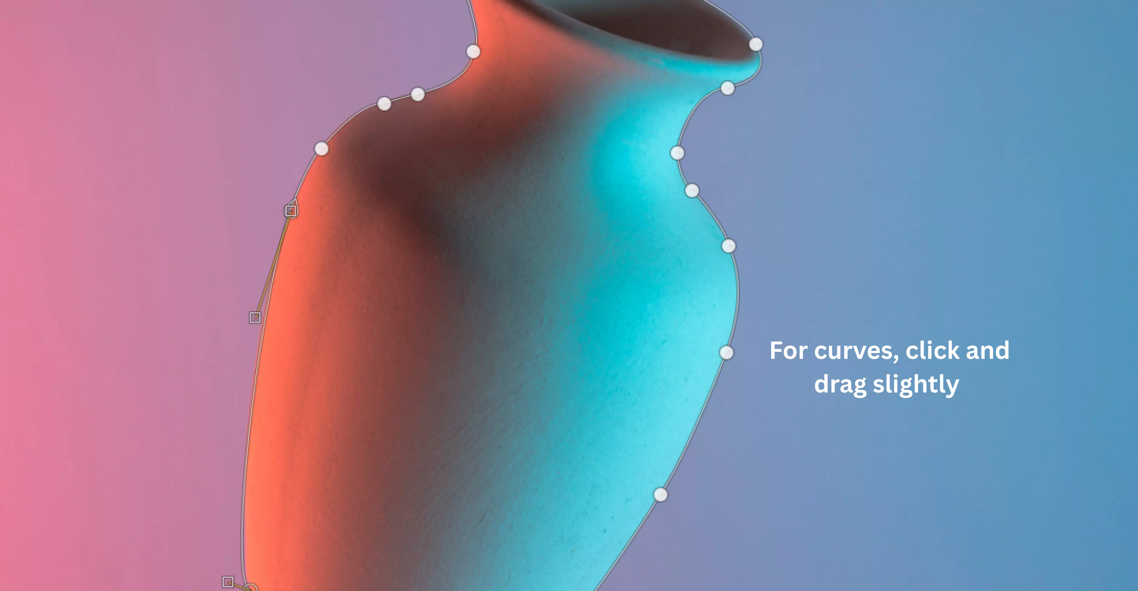 Click along the edge of your subject to drop points