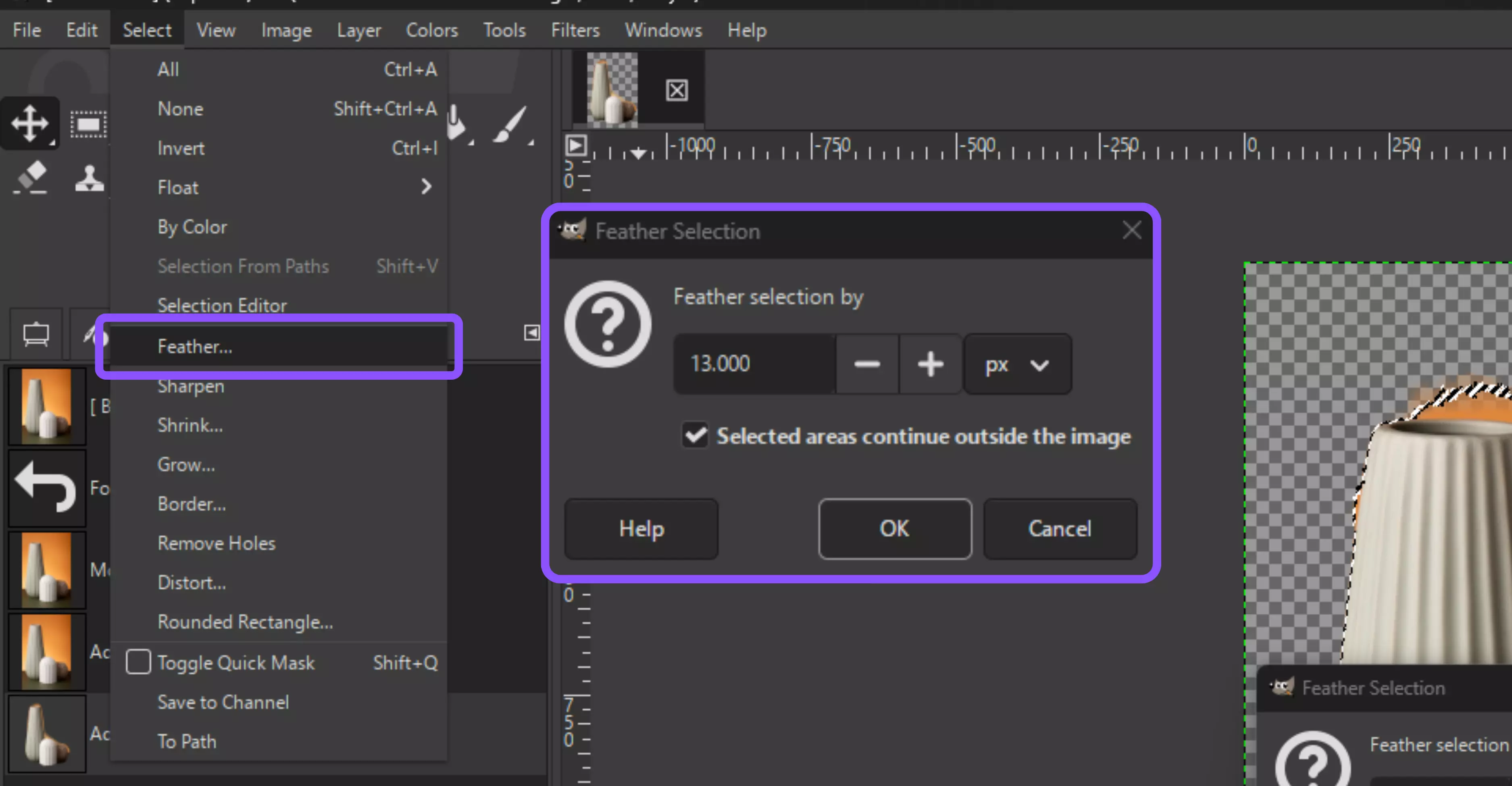 use Select → Feather to soften them