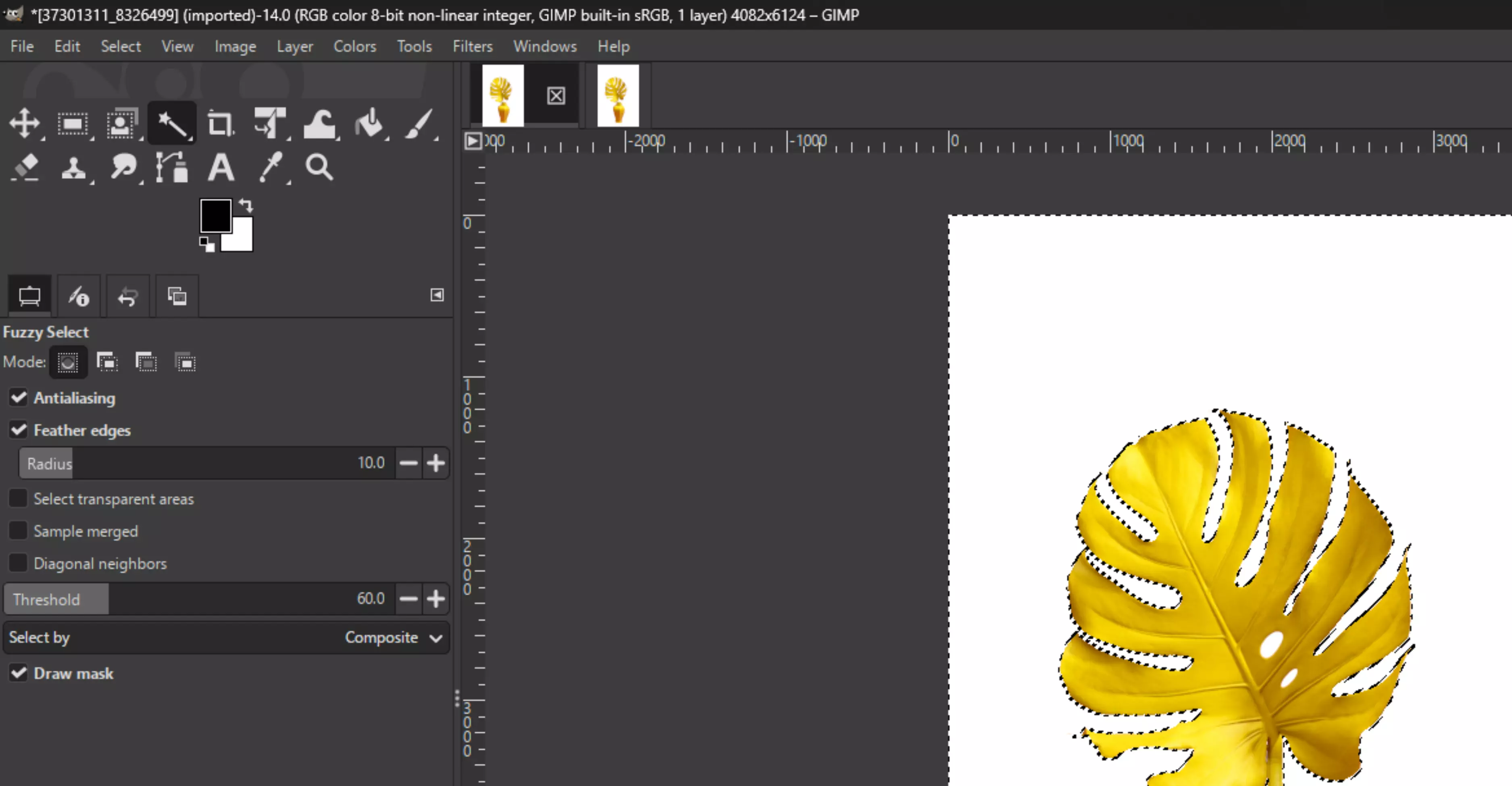You’ll see it automatically select areas with similar tones