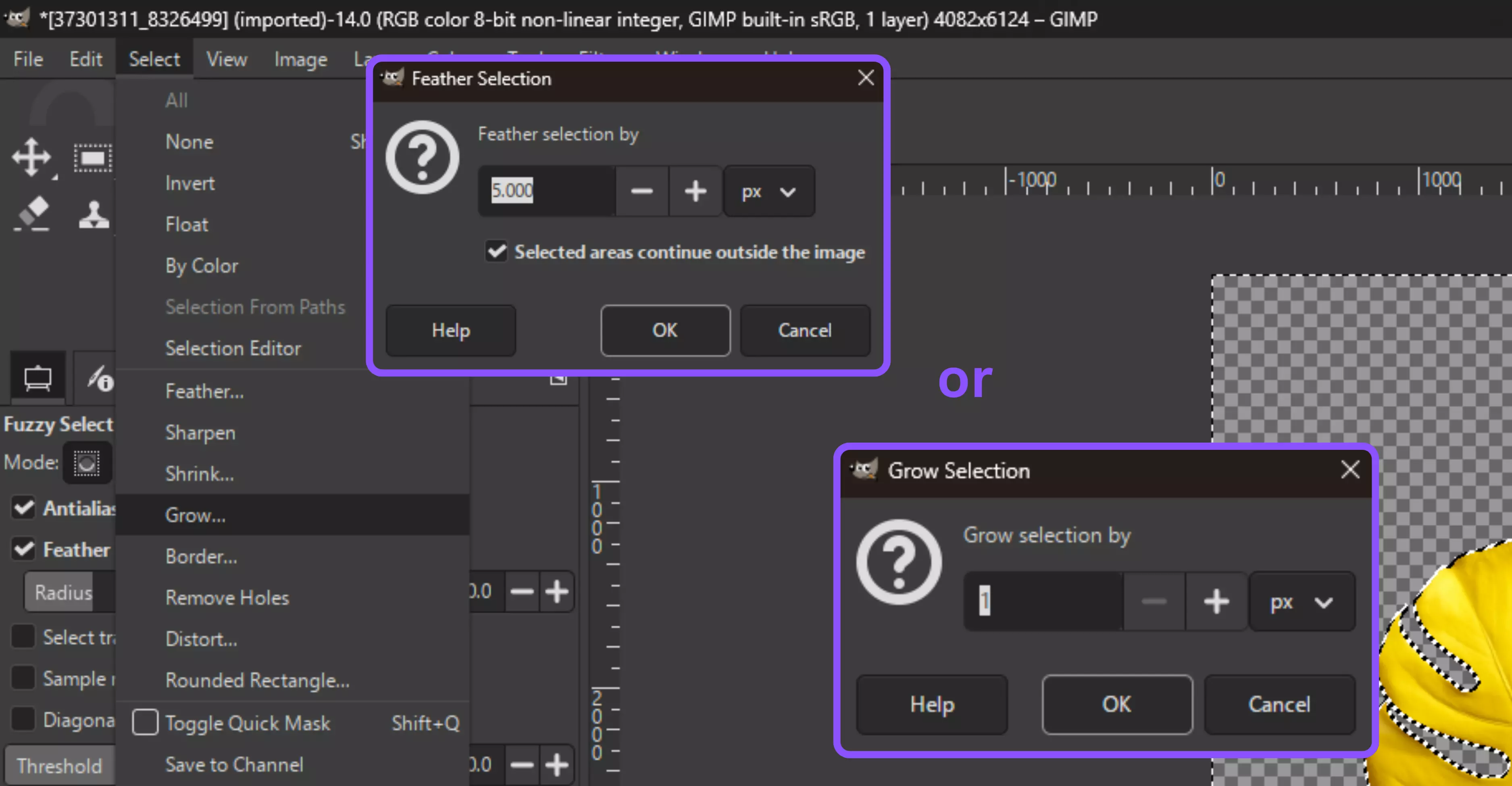 then use Select → Feather to make the transition easy.