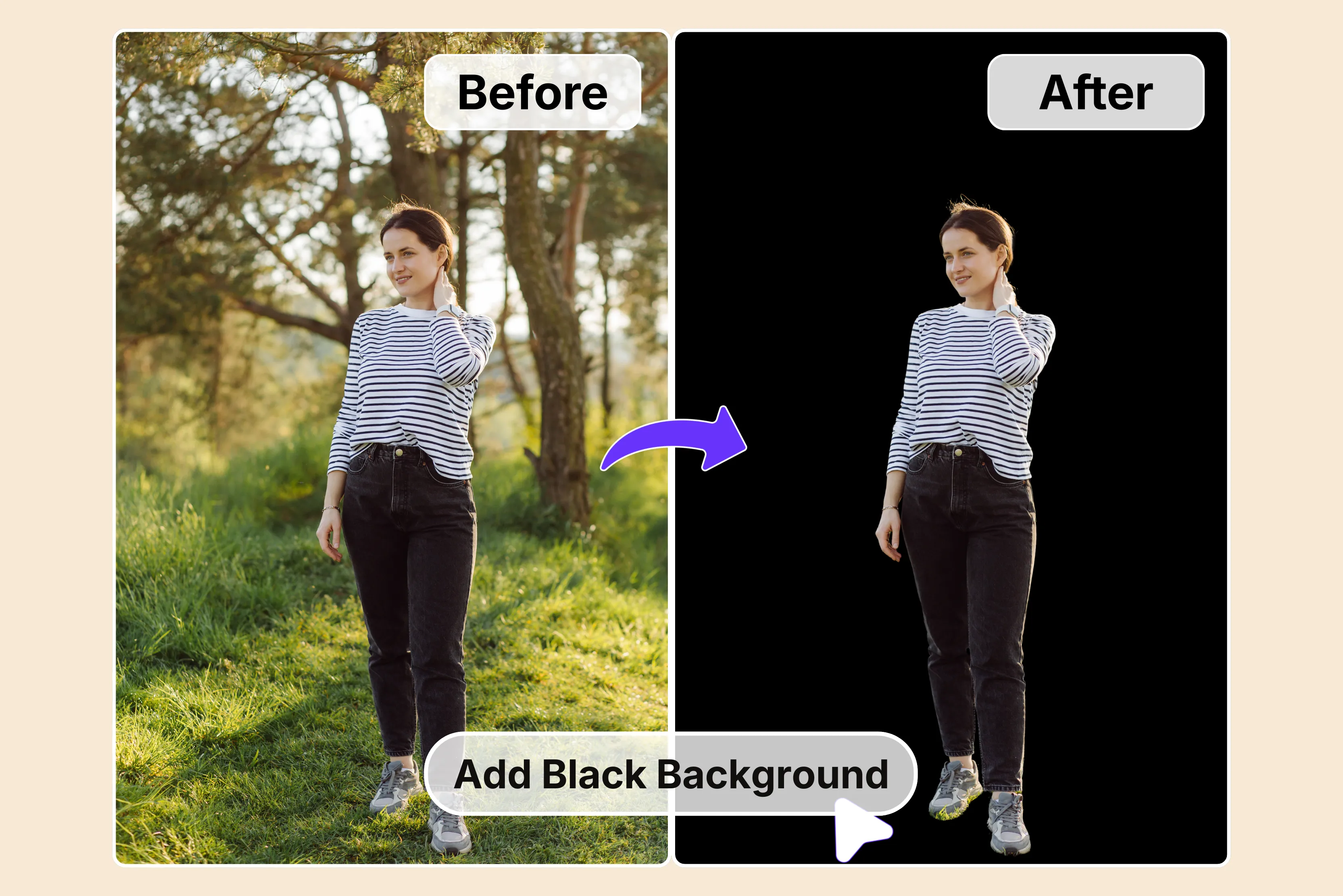 How to add a black background to a photo