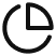 Black pie chart icon with three segments and a separated quarter slice.