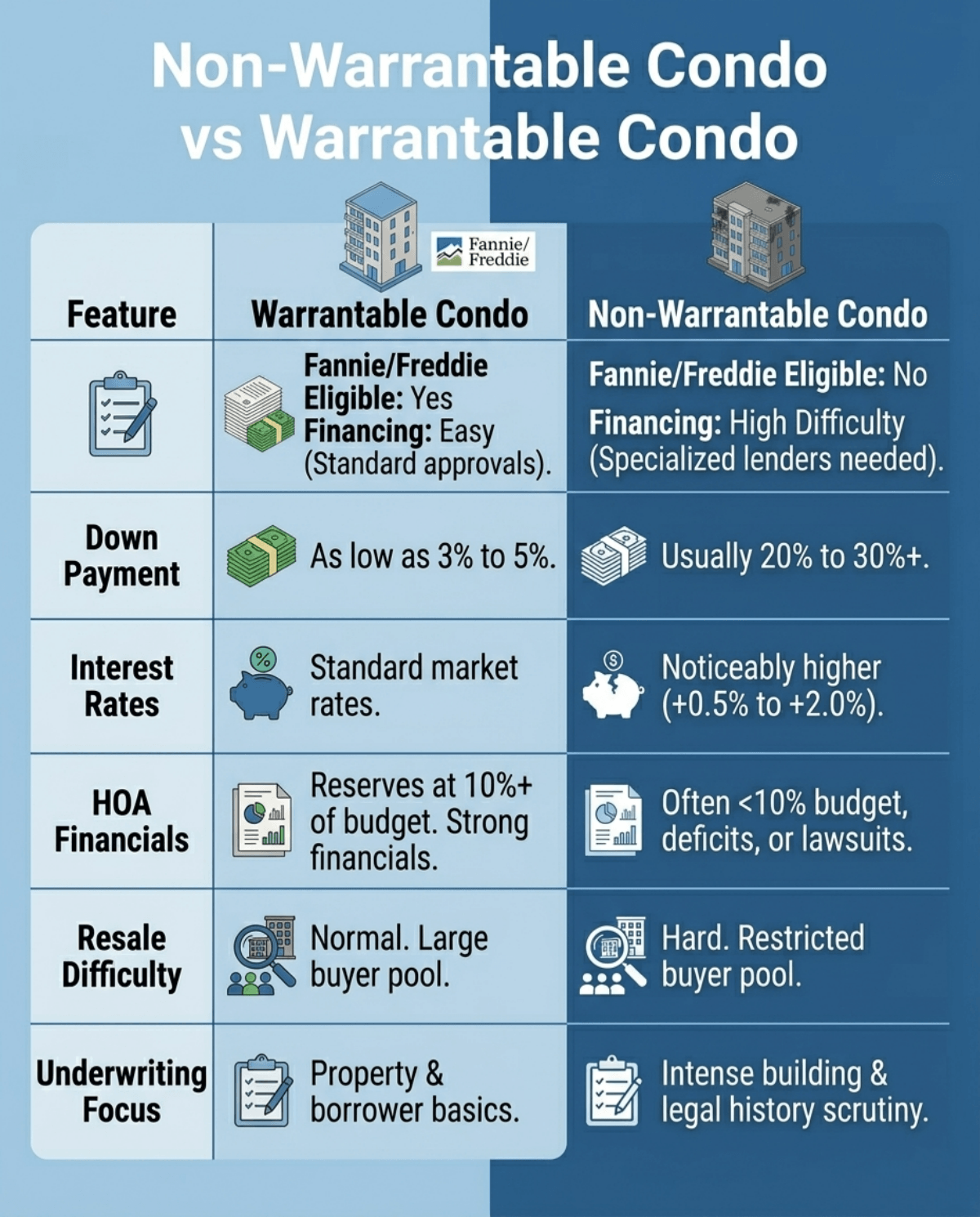 Non-Warrantable Condo vs Warrantable Condo