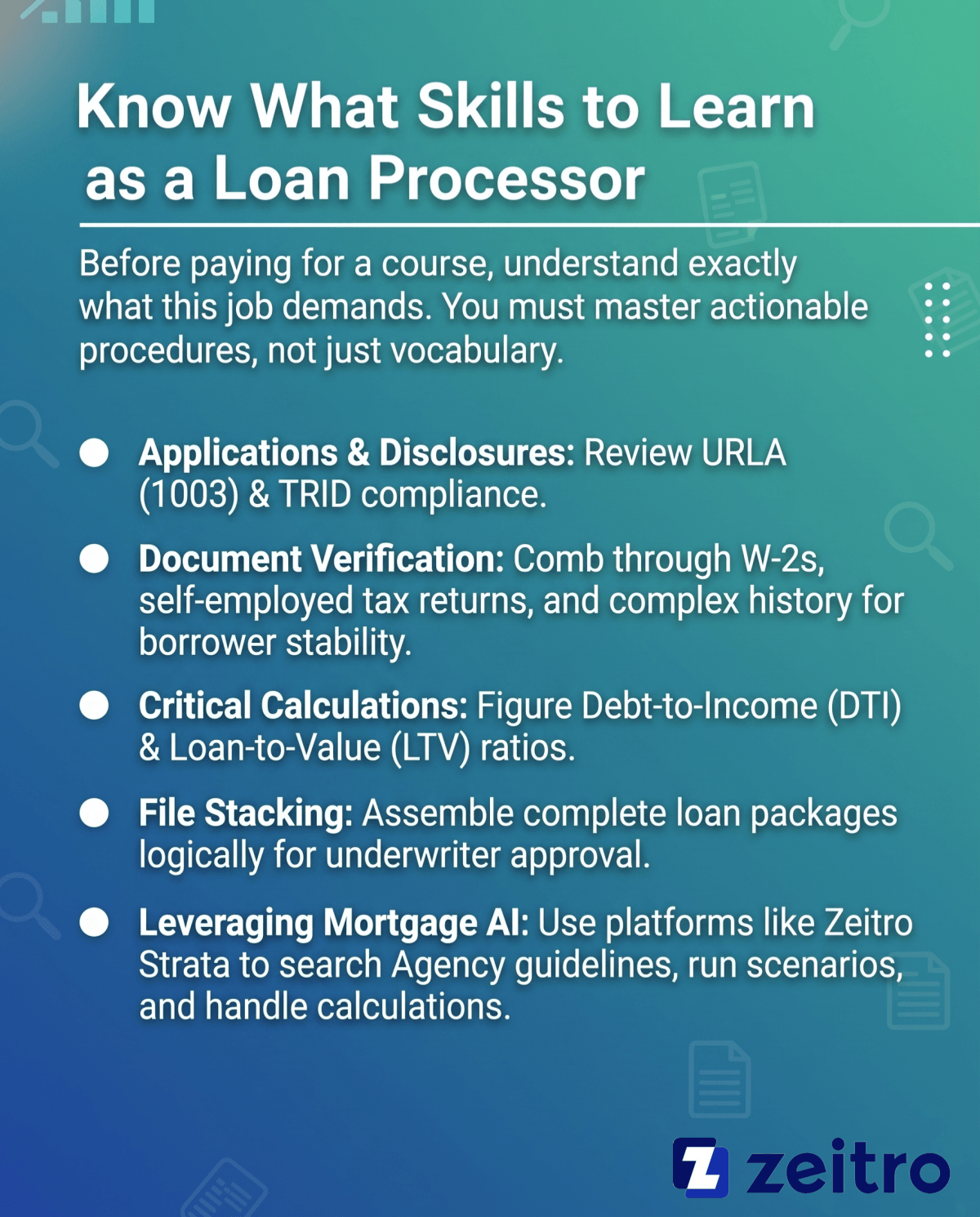 Know What Skills to Learn as a Loan Processor