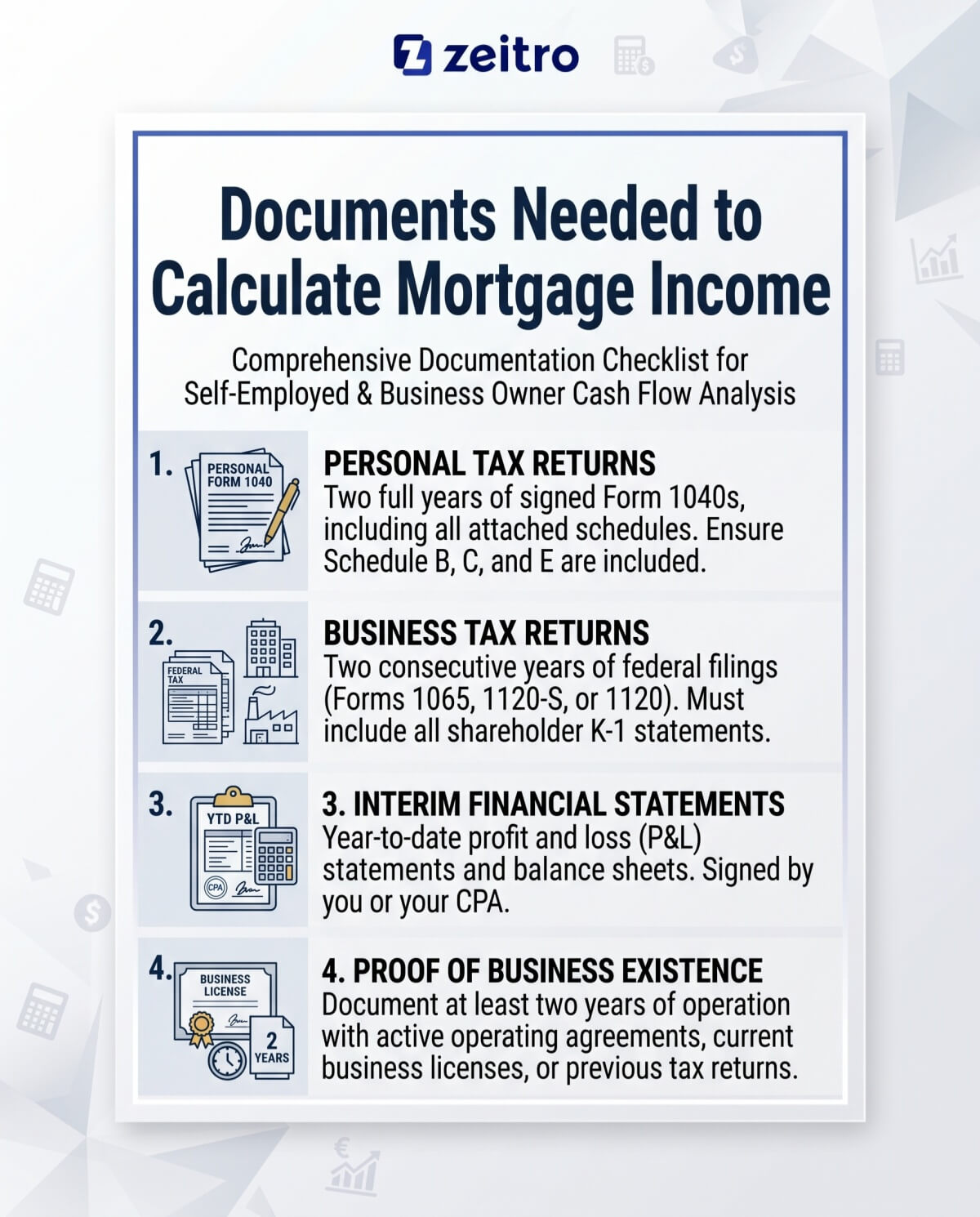 Documents Needed to Calculate Mortgage Income