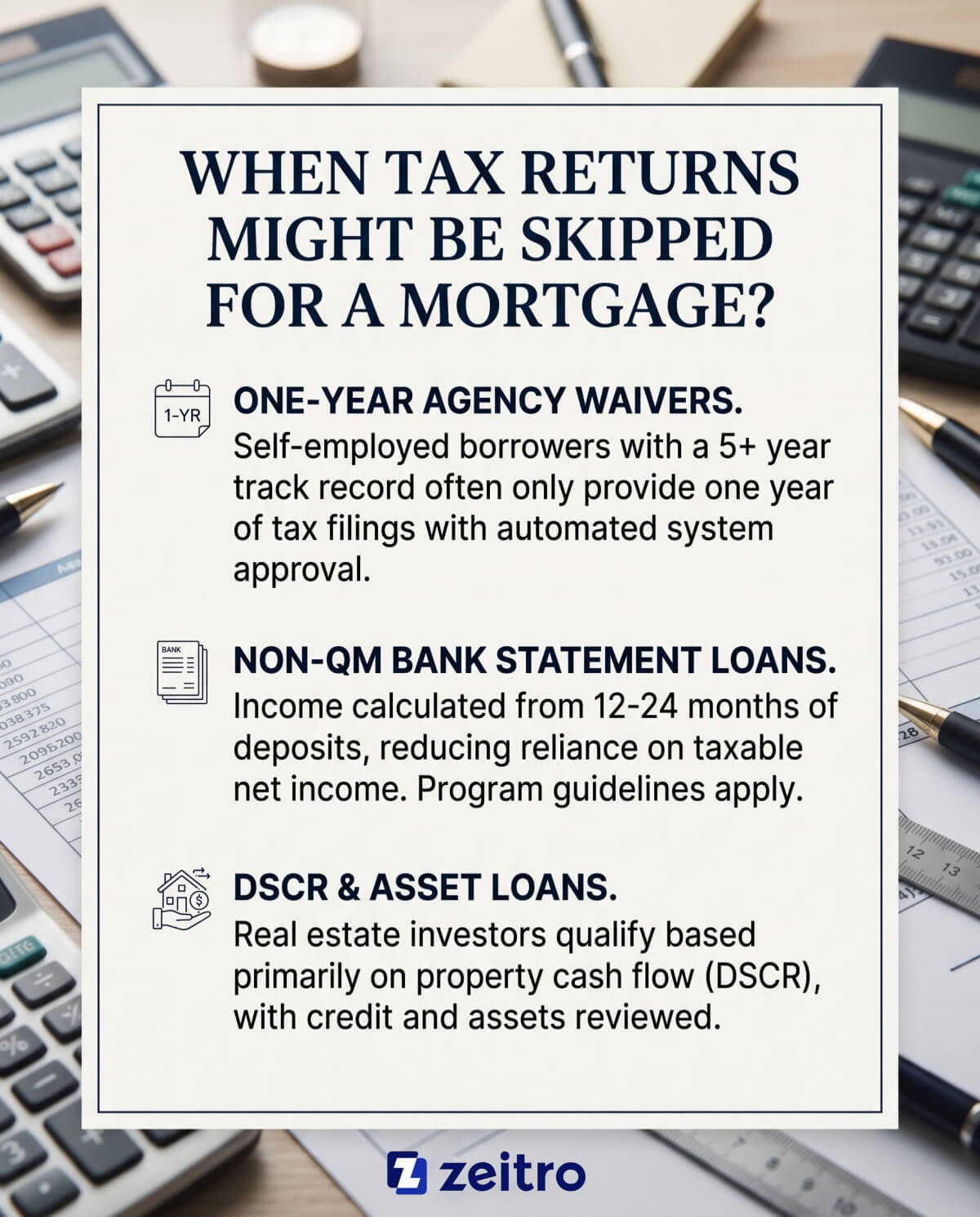 When Tax Returns Might Be Skipped for a Mortgage?