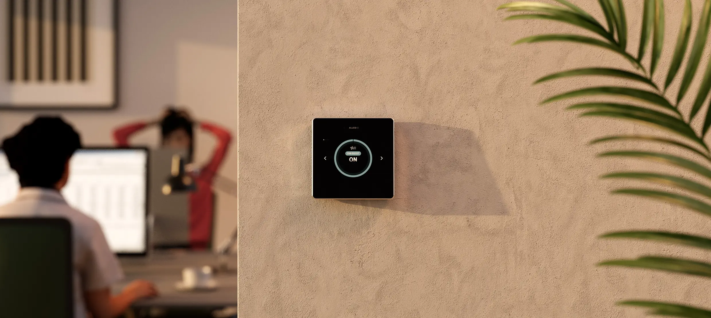 Alledio OEM Room Controller mounted on the wall