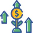 Growing money icon