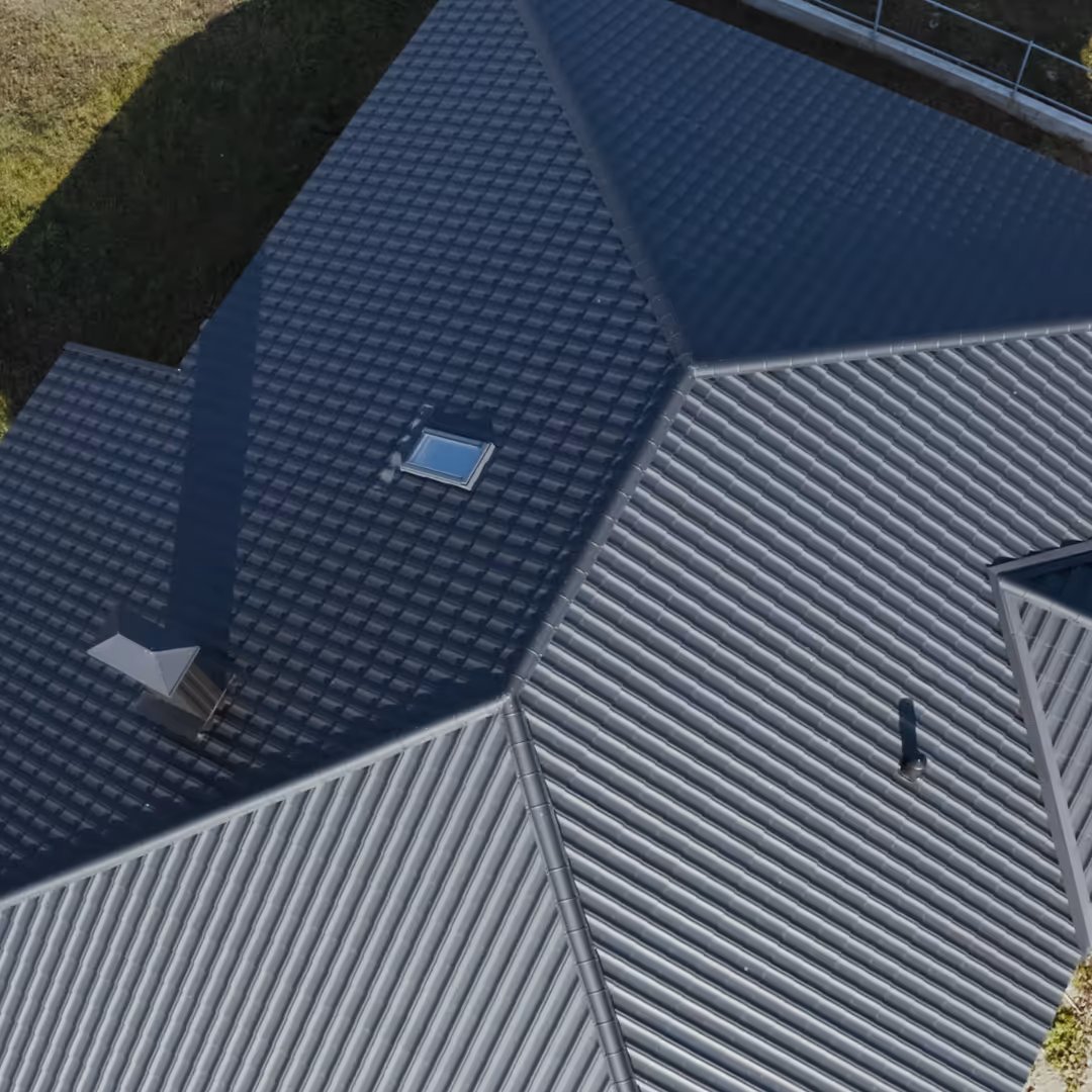 Roof of residential house top view