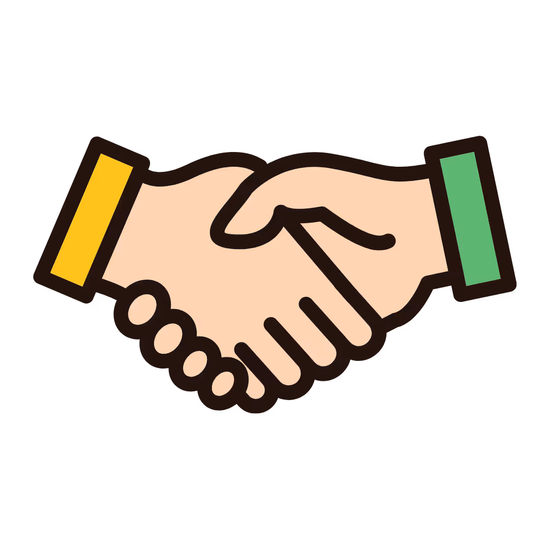 Handshake icon for end-to-end solar solutions