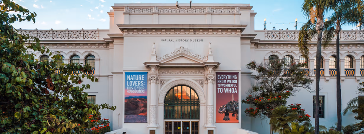 A large white building with a clock on the front of it.