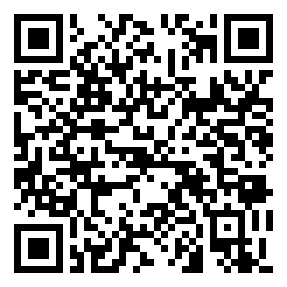 Code QR carré en noir et blanc pour scanner avec un smartphone.