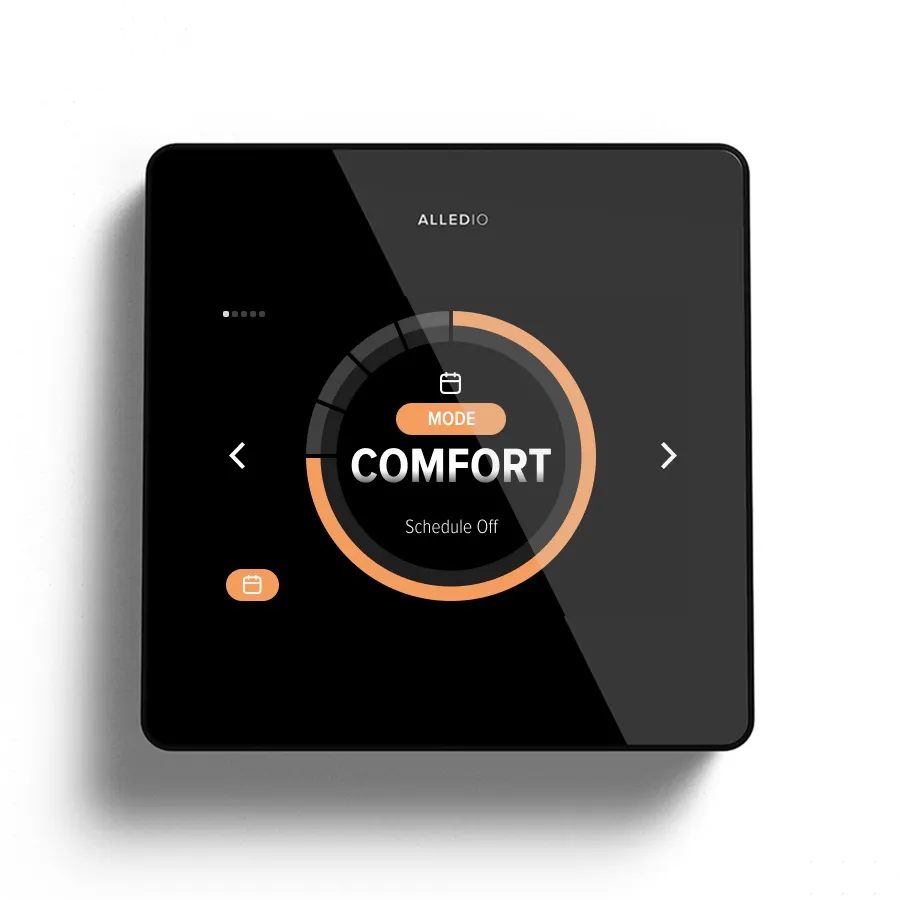 Comfort schedule on a white label HVAC room display