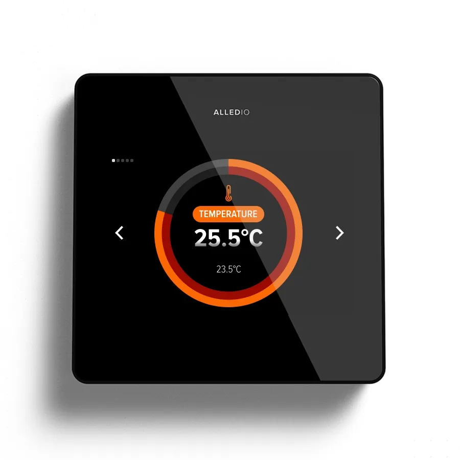 25 °C heating mode on a Modbus RTU wall user interface