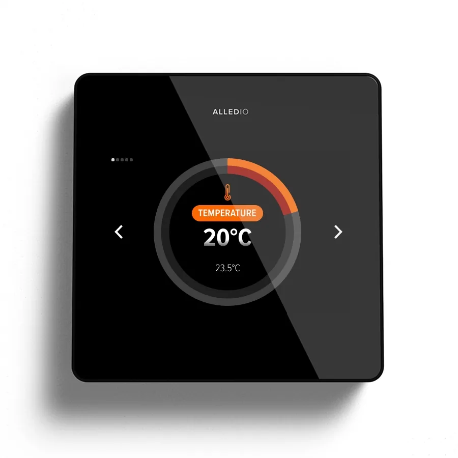 white label FCU thermostat Fan Auto on 3.5 inch glass