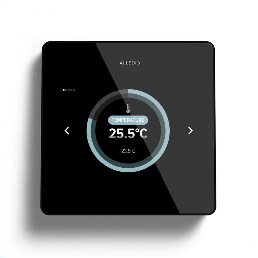 25.5 °C cooling setpoint on the Alledio glass UI