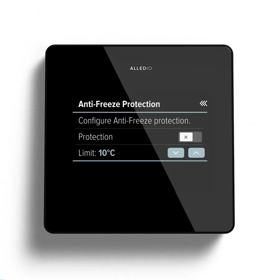 white label FCU thermostat night mode glass display