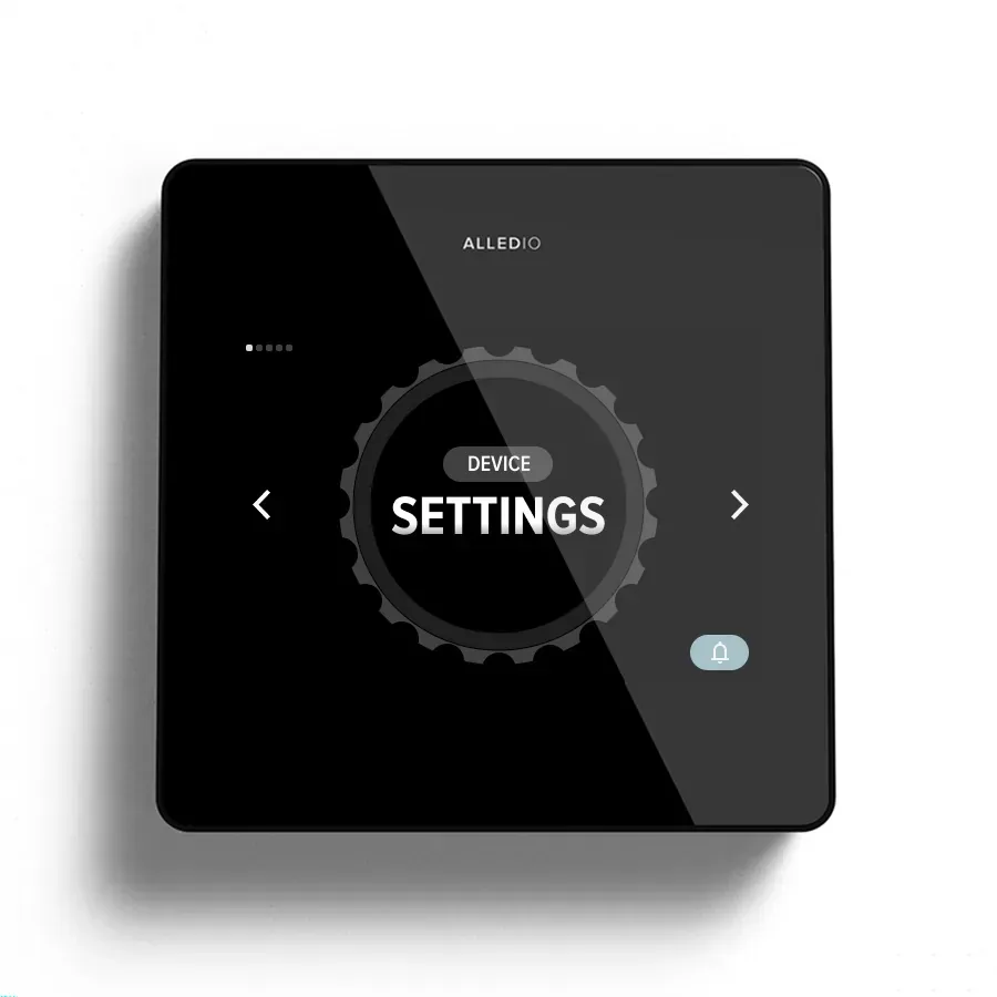 white label FCU thermostat heat cool mode on wall glass