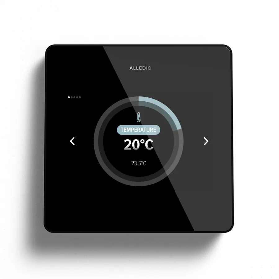 white label FCU thermostat front view with Modbus relays
