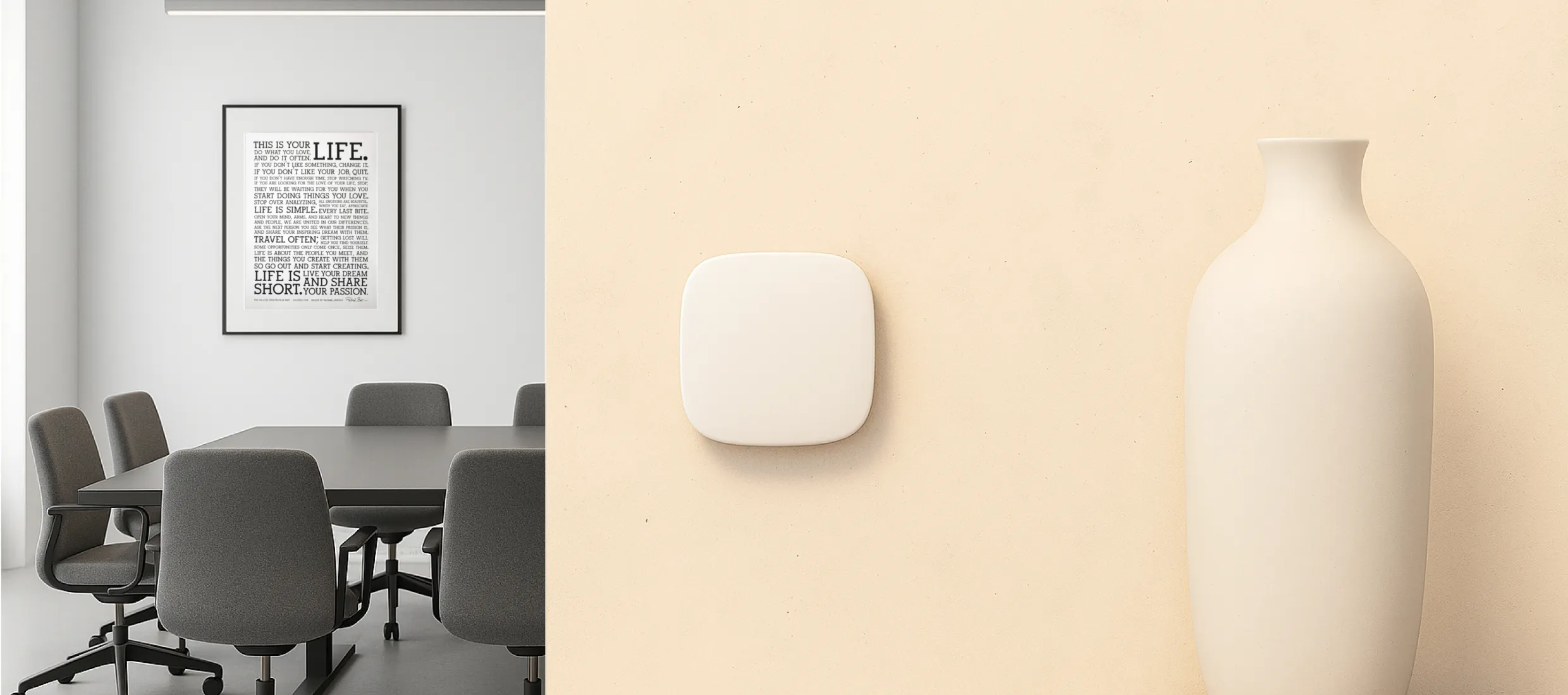 OEM BACnet wall multi-sensor IAQ in an office meeting room