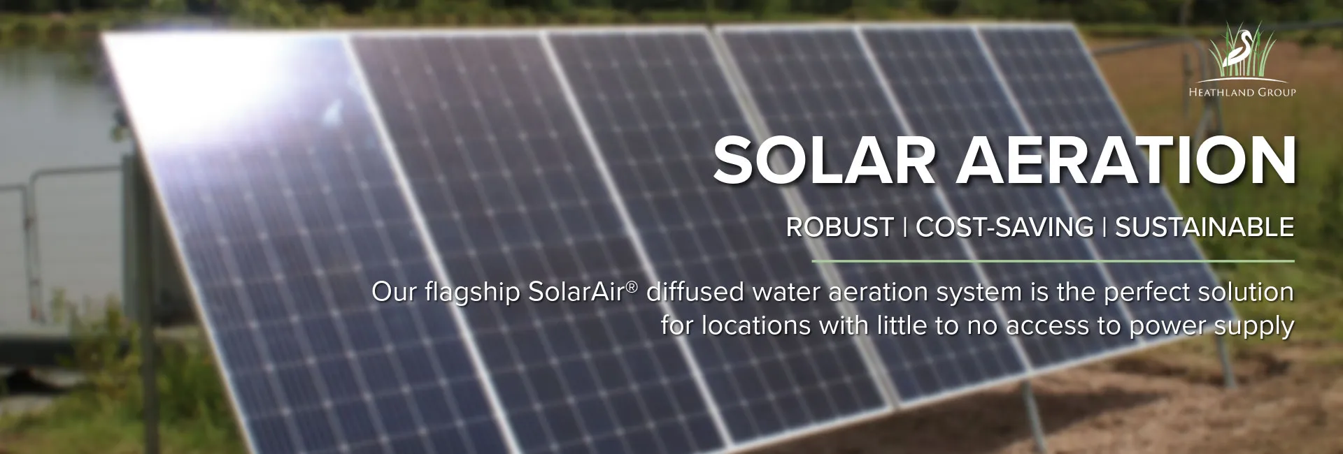 Industrial Aeration - Solar Aeration, sustainable, cost-saving, robust water aeration solution for location with little to no power supply