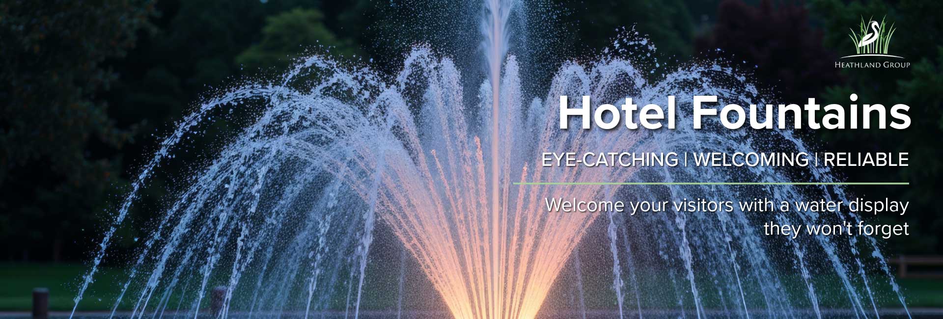 Banner mit Hotelbrunnen