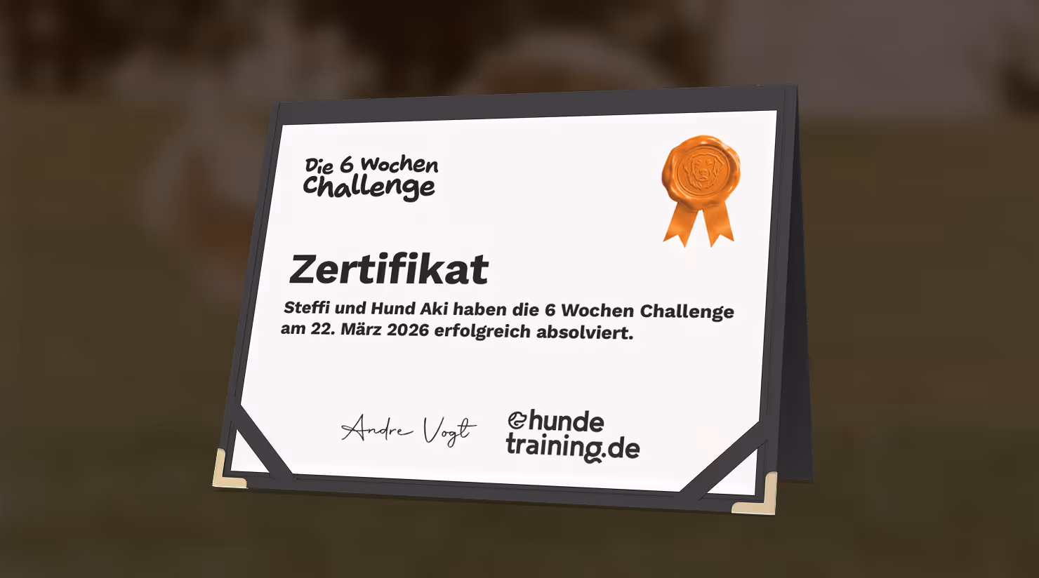 Teilnahme-Zertifikat der 6 Wochen Challenge – 6-Wochen-Challenge Hundetraining.de