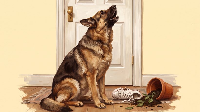 Hund bleibt allein zu Hause zurück