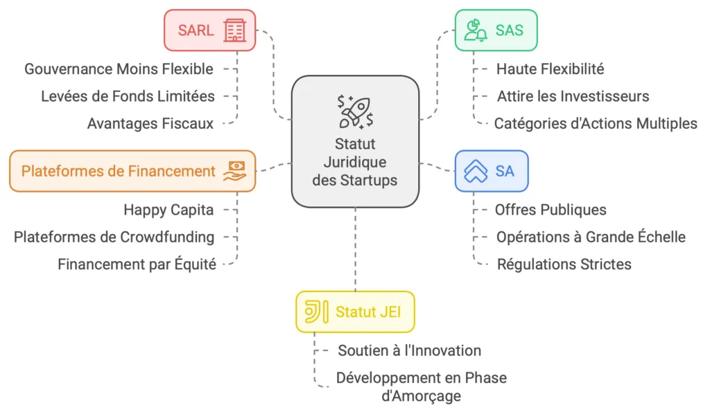 illustration statut juridique des startups et son impact sur le financement
