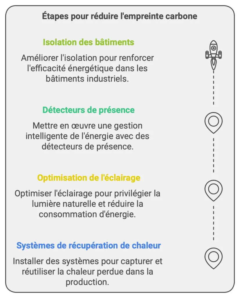 Infographie des étapes pour réduire l'empreinte carbone