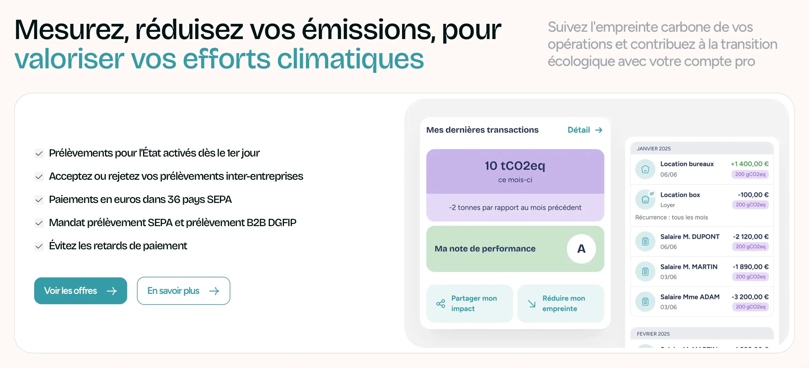 Calculateur d'empreinte carbone avec le compte pro