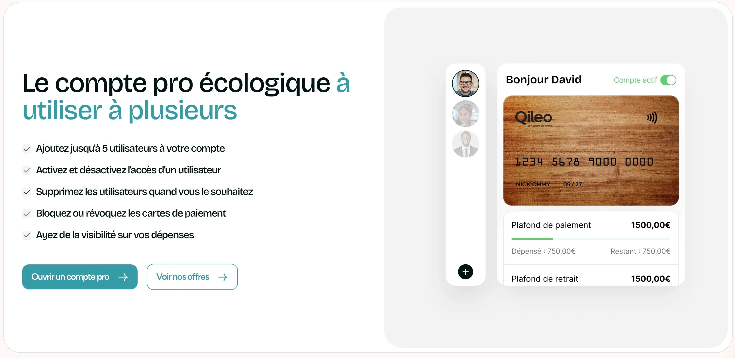 Le compte pro écologique à utiliser à plusieurs