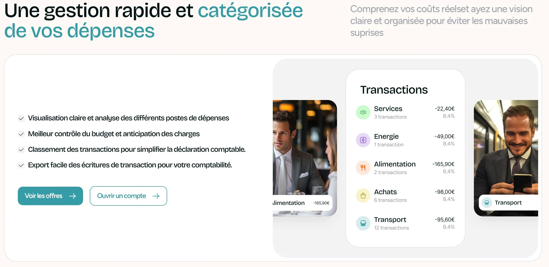 Une gestion rapide et catégorisée de vos dépenses