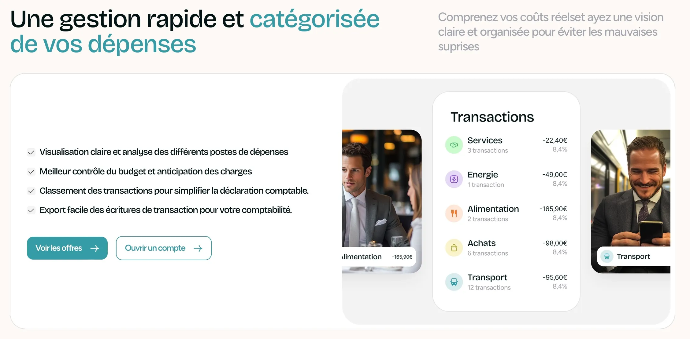 Une gestion rapide et catégorisée de vos dépenses