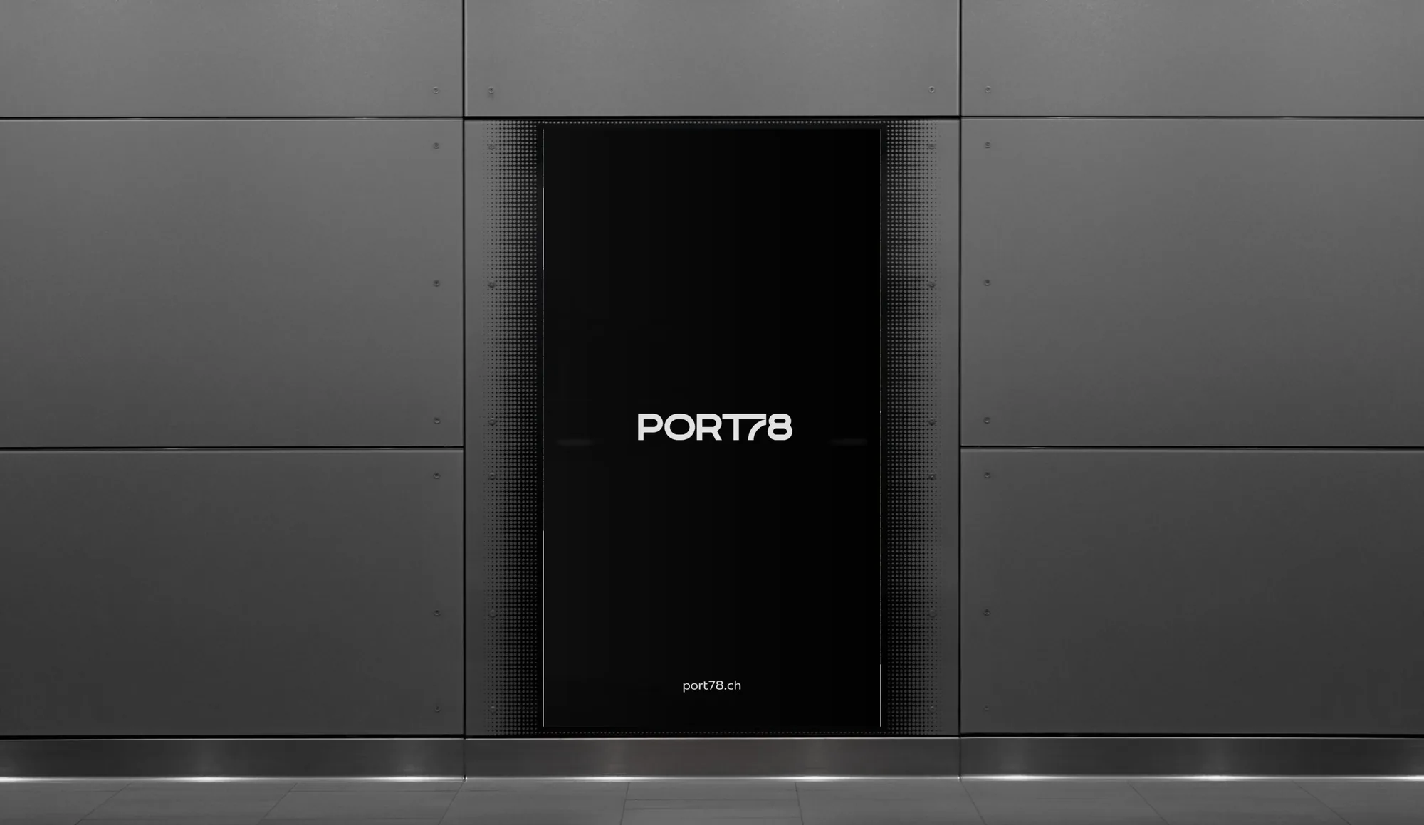 Campaigning – backlit poster mounted in a dark wall panel