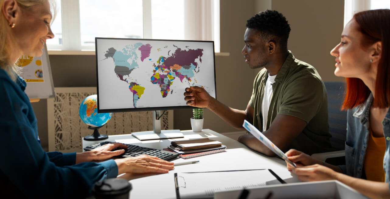 E-commerce leadership team managing multi-country operations through structured governance frameworks