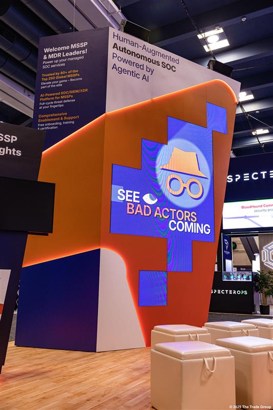 Interactive LED tiles for trade show booths.