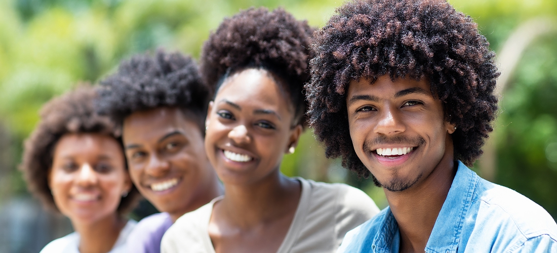 a group of smiling people