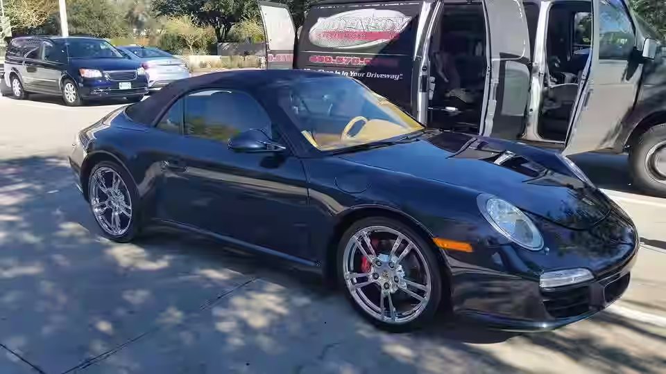 professional detailer polishing car - auto detail chandler az