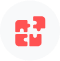 Puzzle piece completing a puzzle icon