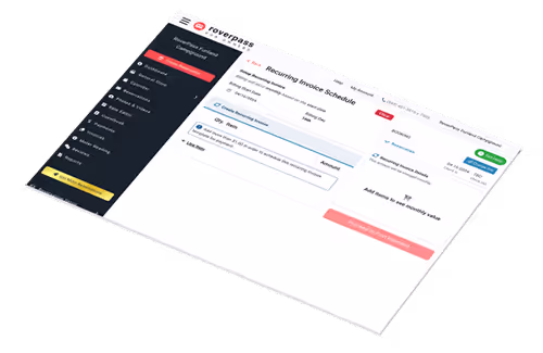 RoverPass recurring invoice dashboard