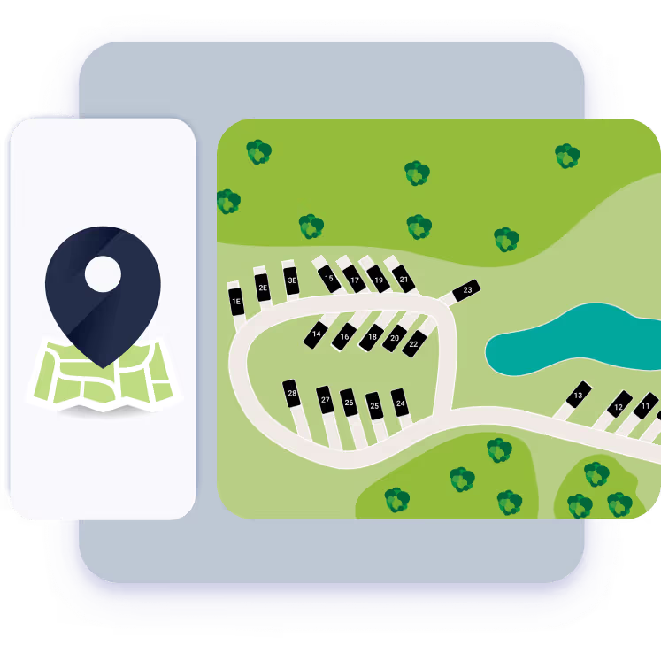 Illustration of an interactive map for a campground