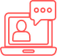 Chat support on laptop icon