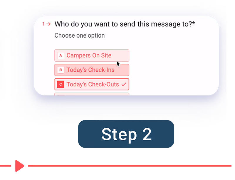 A screen displays a message asking, "Who do you want to send this message to?" in a clear and readable format.